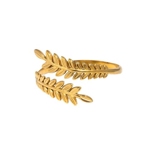 Stainless Steel Finger Ring, 304 Stainless Steel, Wheat, plated, fashion jewelry & for woman, more colors for choice, Sold By PC