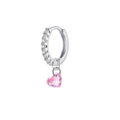 Titanium Steel Huggie Hoop Drop Earring, Unisex & different styles for choice & with cubic zirconia, Inner Diameter:Approx 8mm, Sold By PC