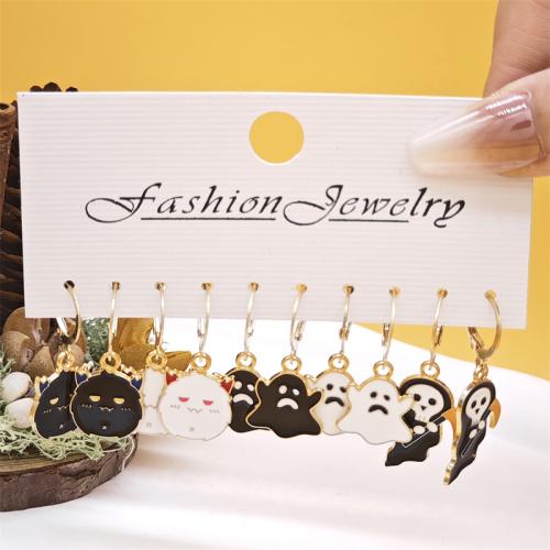Tibetan Style Lever Back Earring, gold color plated, Halloween Design & enamel, more colors for choice, 100x70x10mm, 5Pairs/Set, Sold By Set