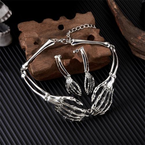 Tibetan Style Jewelry Set, earring & necklace, gold color plated, Halloween Design, more colors for choice, Sold By Set