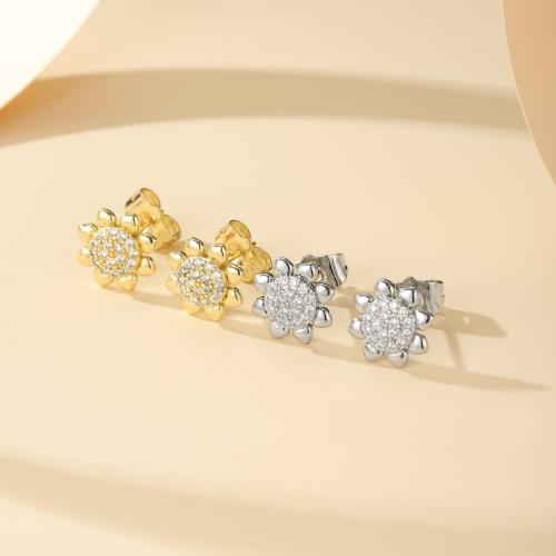 Cubic Zirconia Micro Pave Brass Earring, plated, fashion jewelry & micro pave cubic zirconia, more colors for choice, nickel, lead & cadmium free, 70x50x10mm, Sold By Pair