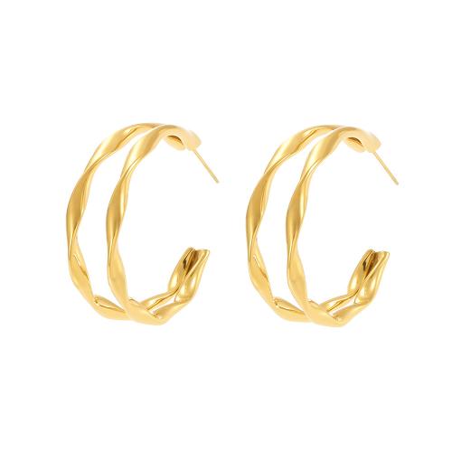 Stainless Steel Stud Earrings, 304 Stainless Steel, plated, fashion jewelry & for woman & hollow, more colors for choice, Sold By Pair