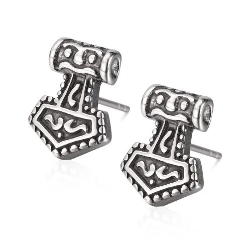 Stainless Steel Stud Earrings, 304 Stainless Steel, polished, fashion jewelry & for man, original color, Sold By Pair