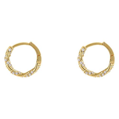 Cubic Zirconia Micro Pave Brass Earring, plated, fashion jewelry & micro pave cubic zirconia, more colors for choice, nickel, lead & cadmium free, 14.20x13.50mm, Sold By Pair