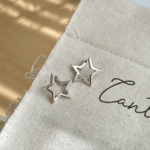 Brass Drop Earring, Star, plated, fashion jewelry, more colors for choice, nickel, lead & cadmium free, 18.70x12mm, Sold By Pair