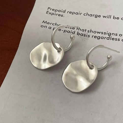 Brass Drop Earring, plated, fashion jewelry, silver color, 16x17mm, Sold By Pair
