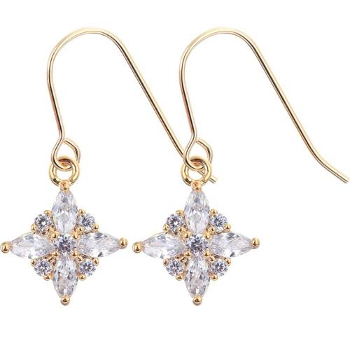 Cubic Zirconia Micro Pave Brass Earring, plated, fashion jewelry & micro pave cubic zirconia, more colors for choice, 1.30x1.50mm, Sold By Pair