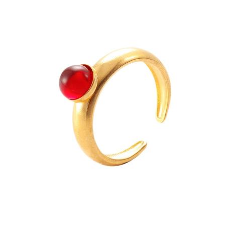 Stainless Steel Finger Ring, 304 Stainless Steel, plated, fashion jewelry & for woman, golden, Sold By PC