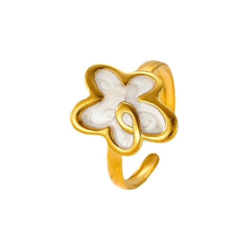 Enamel Stainless Steel Finger Ring, 304 Stainless Steel, Flower, fashion jewelry & for woman, more colors for choice, Sold By PC