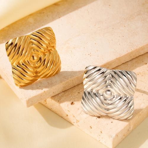 Stainless Steel Finger Ring, 304 Stainless Steel, Flower, plated, fashion jewelry & for woman, more colors for choice, Sold By PC