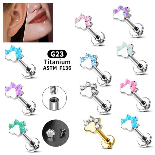 Aleación de titanio con Aleación de cobre & Ópalo, Garra, chapado, unisexo & diverso tamaño para la opción & micro arcilla de zirconia cúbica, más colores para la opción, Vendido por UD
