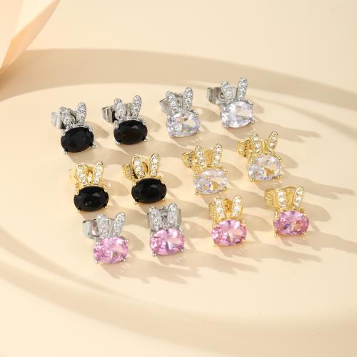 Cubic Zirconia Micro Pave Brass Earring, plated, fashion jewelry & micro pave cubic zirconia, more colors for choice, nickel, lead & cadmium free, Sold By Pair