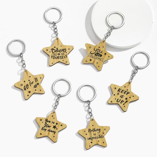 Bag Purse Charms Keyrings Keychains, Tibetan Style, with Wood, gold color plated, fashion jewelry, more colors for choice, Sold By PC