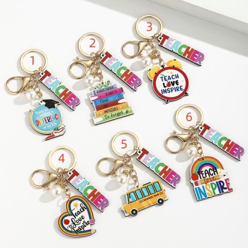 Bag Purse Charms Keyrings Keychains, Tibetan Style, with Wood & Plastic Pearl, gold color plated, fashion jewelry, more colors for choice, Sold By PC