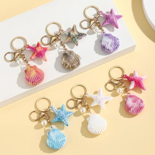 Bag Purse Charms Keyrings Keychains, Tibetan Style, with ABS Plastic Pearl & Resin, gold color plated, fashion jewelry, more colors for choice, Sold By PC