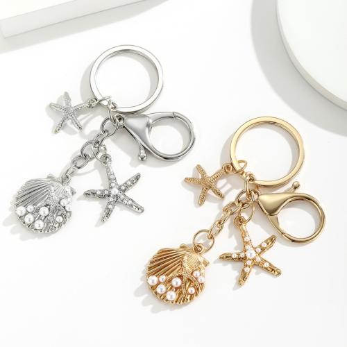 Bag Purse Charms Keyrings Keychains, Tibetan Style, with ABS Plastic Pearl, gold color plated, fashion jewelry, more colors for choice, Sold By PC