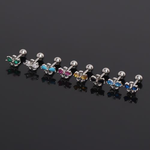 Bijoux de piercing d'oreille en acier inoxydable, Acier inoxydable 304, Placage de couleur d'or, bijoux de mode & avec strass, plus de couleurs à choisir, Vendu par PC