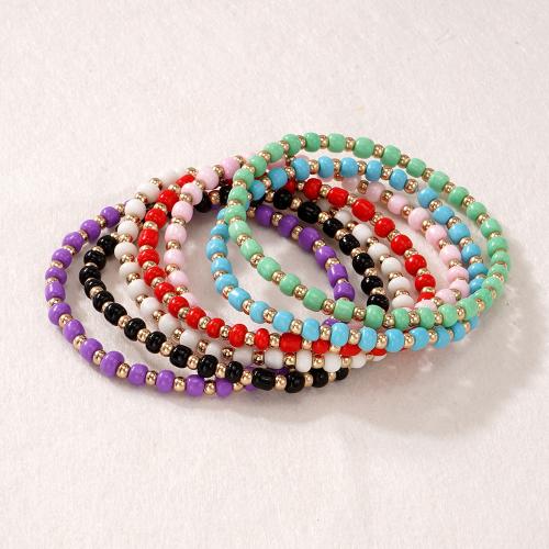 Glasperlen Armband, Glas, mit Zinklegierung, goldfarben plattiert, Modeschmuck, keine, verkauft von PC