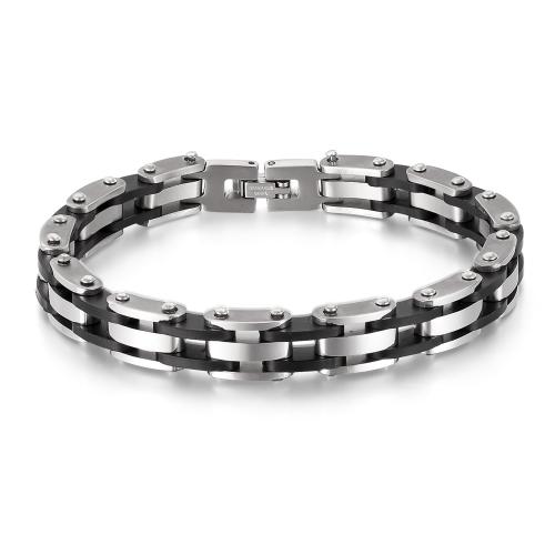 Stainless Steel Jewelry Bracelet, 304 Stainless Steel, polished, fashion jewelry & for man & two tone, Sold By PC