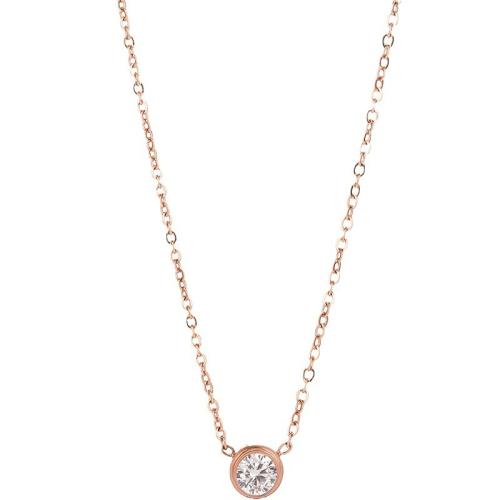 Stainless Steel Jewelry Necklace, 304 Stainless Steel, plated, fashion jewelry & for woman & with rhinestone, more colors for choice, Length:Approx 45 cm, Sold By PC