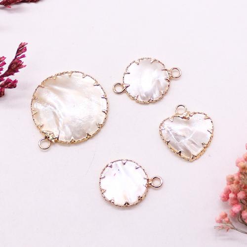 Natural White Shell Pendants, White Lip Shell, with Tibetan Style, gold color plated, DIY, more colors for choice, Sold By PC