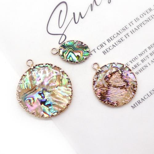 Natural Abalone Shell Pendants, with Tibetan Style, gold color plated, DIY, more colors for choice, Sold By PC