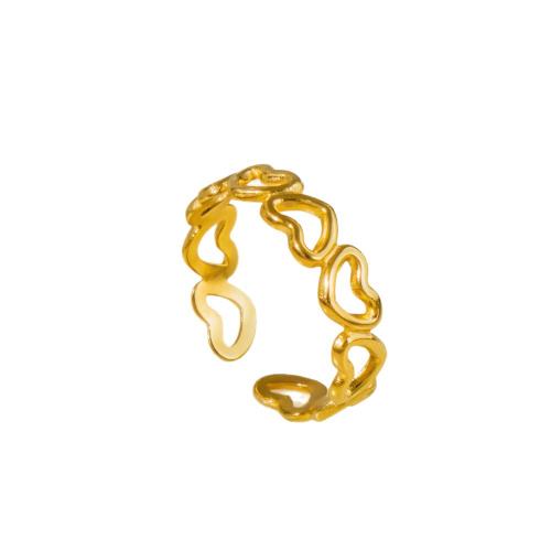 304 Edelstahl Manschette Fingerring, Herz, plattiert, Modeschmuck & für Frau & hohl, keine, verkauft von PC