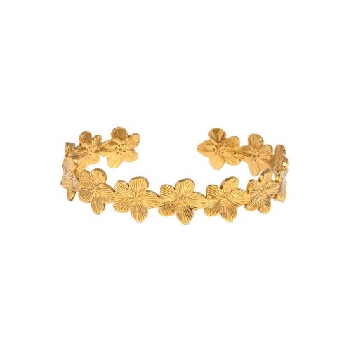304 Edelstahl Armreif, Blume, plattiert, Modeschmuck & für Frau, keine, verkauft von PC