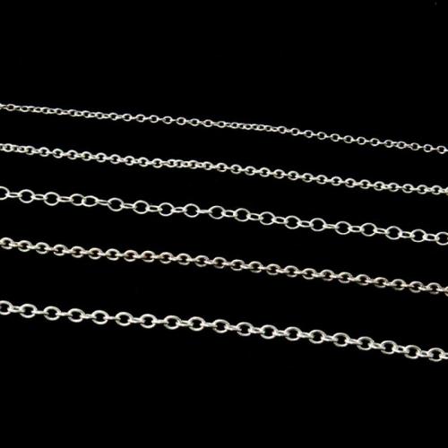 925 Sterling Silver Chain, cross chain & DIY & different size for choice, silver color, Sold By m