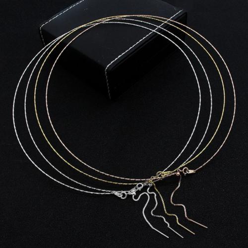 925 Sterling Silver Necklace Chain, with 2inch extender chain, DIY & adjustable, more colors for choice, Length:Approx 17.7 Inch, Sold By PC