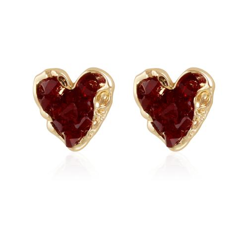 Pendientes de Cristal, aleación de zinc, con Cristal, chapado en color dorado, Joyería, más colores para la opción, Vendido por Par
