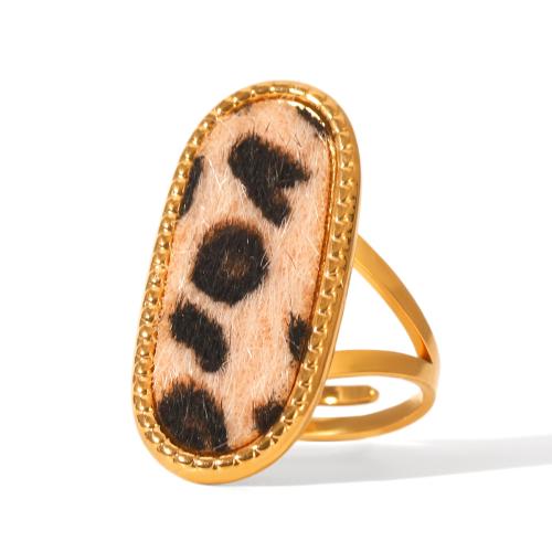 Stainless Steel Finger Ring, 304 Stainless Steel, with horse hair, 18K gold plated, fashion jewelry & for woman & hollow, Sold By PC