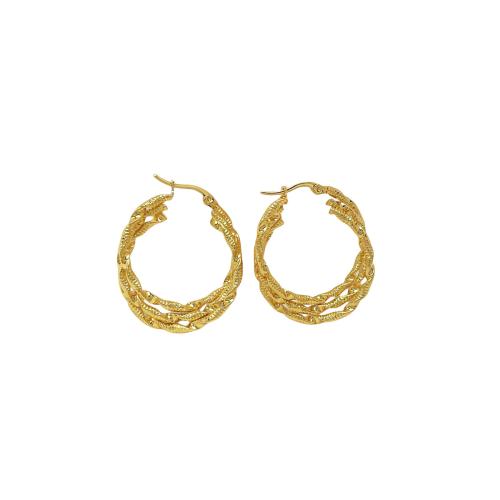 Edelstahl-Hebel zurück-Ohrring, 304 Edelstahl, plattiert, drei Schichten & Modeschmuck & für Frau, goldfarben, verkauft von Paar