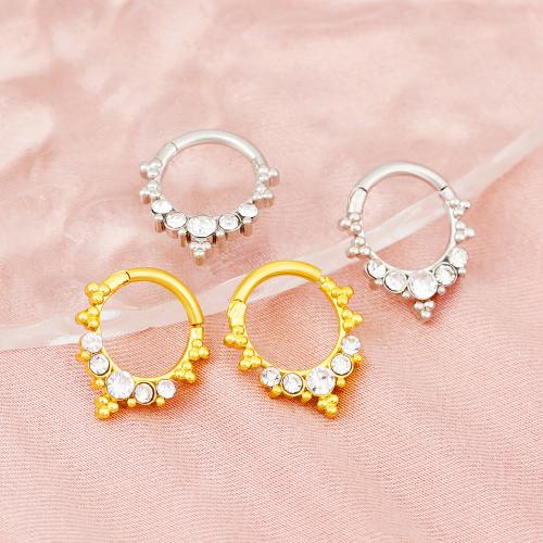 Bijoux de Piercing nez en laiton, Placage, bijoux de mode & avec strass, plus de couleurs à choisir, protéger l'environnement, sans nickel, plomb et cadmium, Vendu par PC