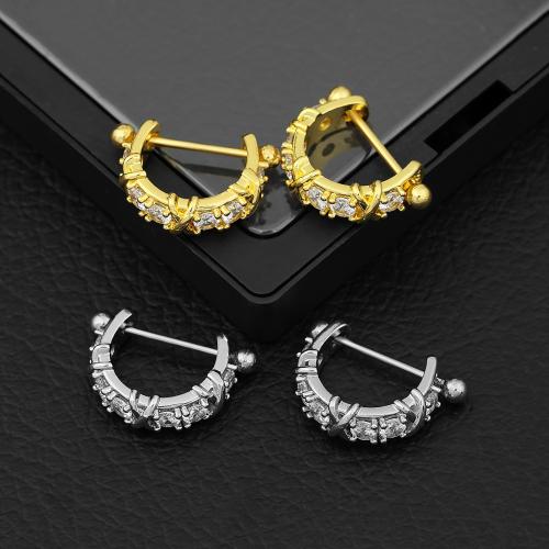 Anneau de mamelon en acier inoxydable, Acier inoxydable 304, avec Alliage, Placage, bijoux de mode & pavé de micro zircon, plus de couleurs à choisir, protéger l'environnement, sans nickel, plomb et cadmium, Vendu par PC