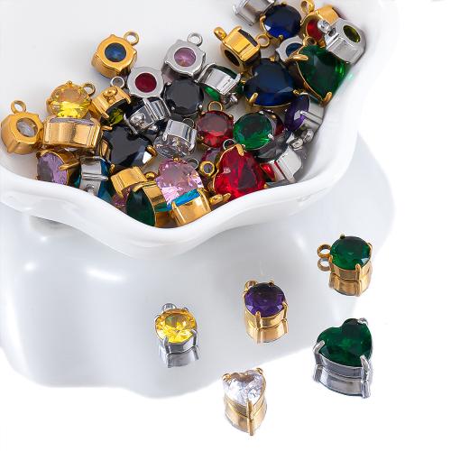 Stainless Steel Pendants, 304 Stainless Steel, with Glass, plated, DIY, more colors for choice, 10PCs/Bag, Sold By Bag