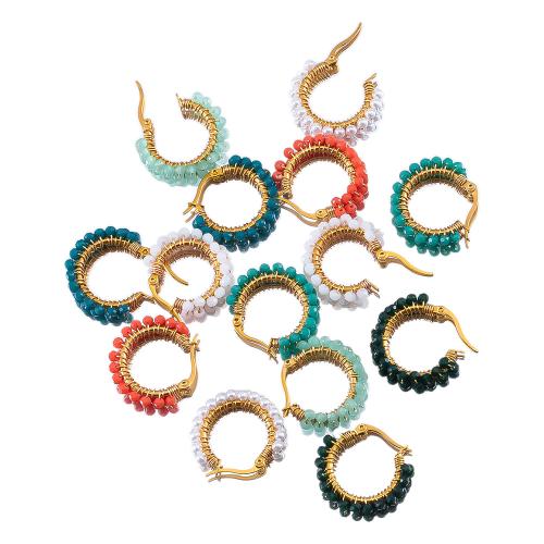 Edelstahl-Hebel zurück-Ohrring, 304 Edelstahl, mit Kristall, plattiert, Modeschmuck & Nachahmung Perle, keine, 10PCs/Tasche, verkauft von Tasche