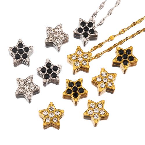 Stainless Steel Pendants, 304 Stainless Steel, plated, DIY & with rhinestone, more colors for choice, 10PCs/Bag, Sold By Bag