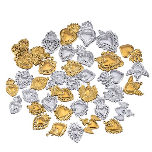 Нержавеющая сталь Сердце Подвески, Нержавеющая сталь 304, Другое покрытие, DIY, Много цветов для выбора, 10ПК/сумка, продается сумка