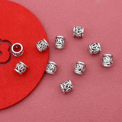Perles intercalaires en alliage de zinc, Placage de couleur argentée, DIY, 8x8mm, Diamètre intérieur:Environ 5mm, 200PC/sac, Vendu par sac