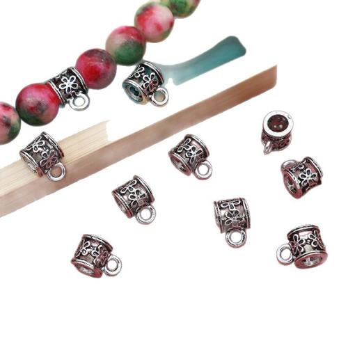 Tibetan Style Bail Beads, silver color plated, DIY, 6.50x10mm, 200PCs/Bag, Sold By Bag