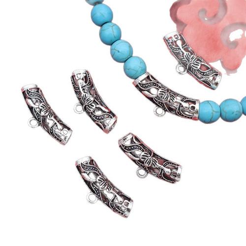 Tibetan Style Curved Tube Beads, silver color plated, DIY, 25.50x11mm, 200PCs/Bag, Sold By Bag