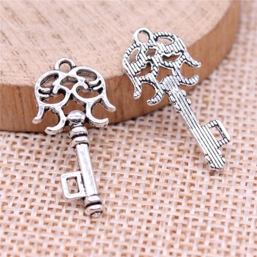 Tibetan Style Key Pendants, plated, DIY & hollow, more colors for choice, 20PCs/Bag, Sold By Bag