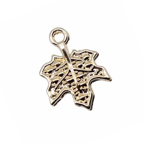 Pendentifs feuilles en alliage de zinc , Placage, DIY, 10PC/sac, Vendu par sac