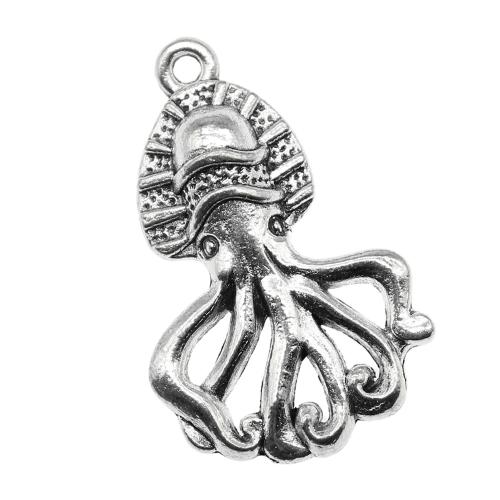 Tibetan Style Animal Pendants, Octopus, plated, DIY & hollow, 10PCs/Bag, Sold By Bag