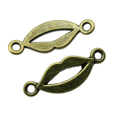 Zinklegierung Schmuckverbinder, Lippe, plattiert, DIY & hohl, antike Bronzefarbe, 10PCs/Tasche, verkauft von Tasche