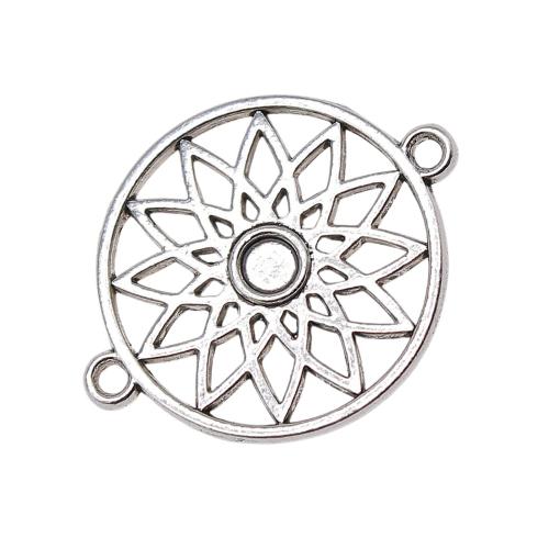 Tibetan Style Connector, Round, plated, DIY & hollow, 10PCs/Bag, Sold By Bag
