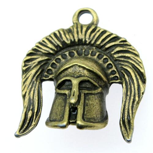 Pendentifs en alliage de zinc, Casque, Placage, DIY, couleur bronze antique, Vendu par PC
