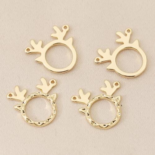 Brass Jewelry Connector, Antlers, gold color plated, Christmas Design & DIY, golden, nickel, lead & cadmium free, 10PCs/Bag, Sold By Bag