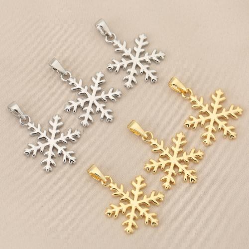 Brass Jewelry Pendants, Snowflake, plated, Christmas Design & DIY, more colors for choice, nickel, lead & cadmium free, 10PCs/Bag, Sold By Bag